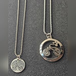 Silver Pendant Necklace Set & Bracelet